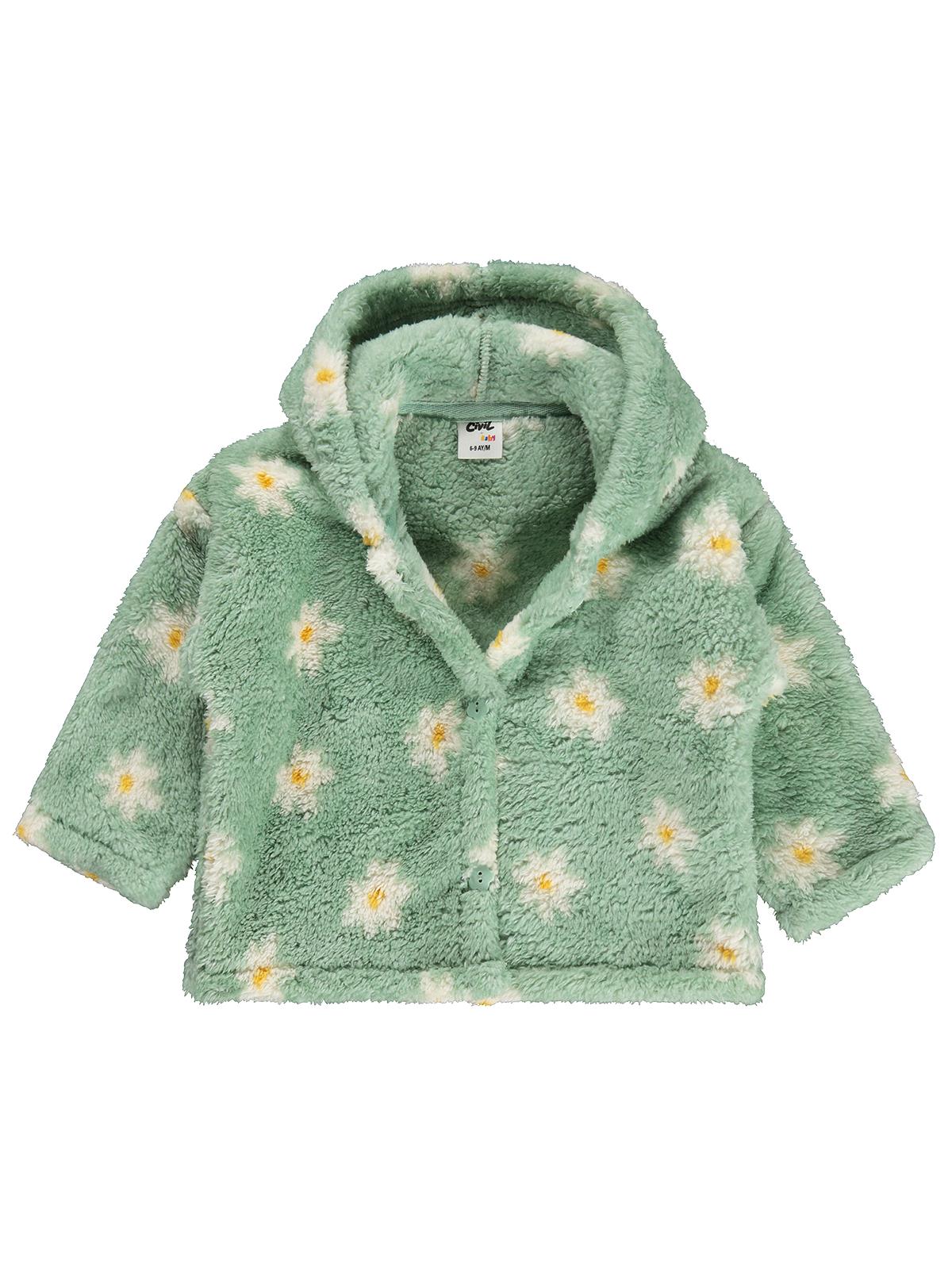 Civil Baby Çiçek Empirme 6-18 Ay Hırka - Yeşil
