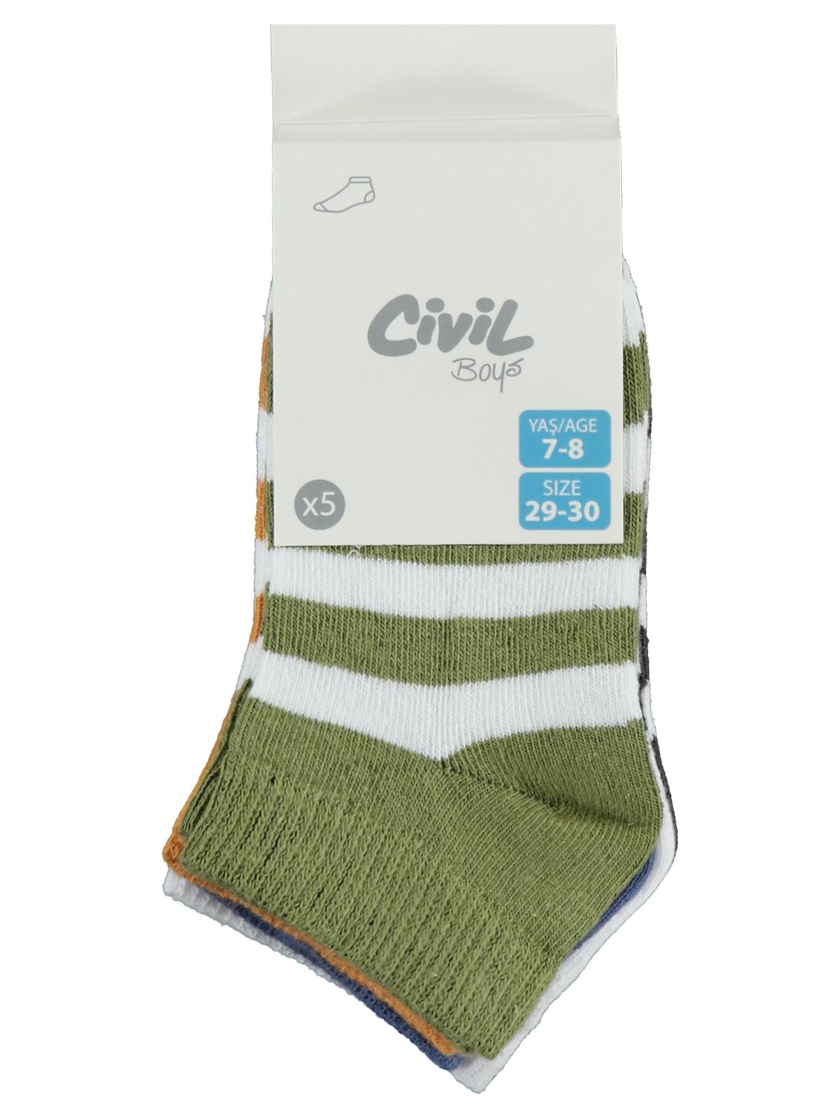 Civil Boys Basic Çemberli 5'li 3-11 Yaş Erkek Çocuk Patik Çorap