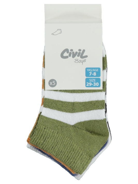 Civil Boys Basic Çemberli 5'li 3-11 Yaş Erkek Çocuk Patik Çorap
