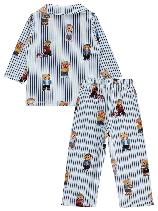 Civil Baby Ayıcık Baskılı 6-18 Ay Pijama Takımı - Lacivert