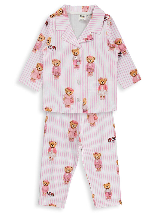 Civil Baby Ayıcık Baskılı 6-18 Ay Pijama Takımı - Pembe