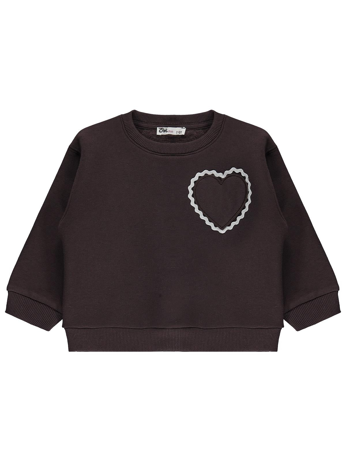 Civil Girls Su Yolu Aksesuarlı 2-5 Yaş Sweatshirt - Kahverengi