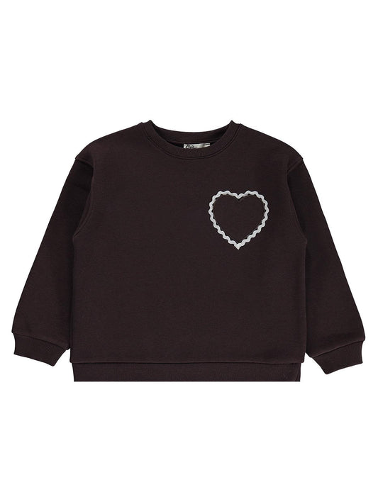Civil Girls Su Yolu Aksesuarlı 6-9 Yaş Sweatshirt - Kahverengi