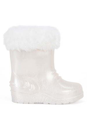 Civil Boots Kürklü 22-28 Numara Yağmur Çizmesi - Beyaz