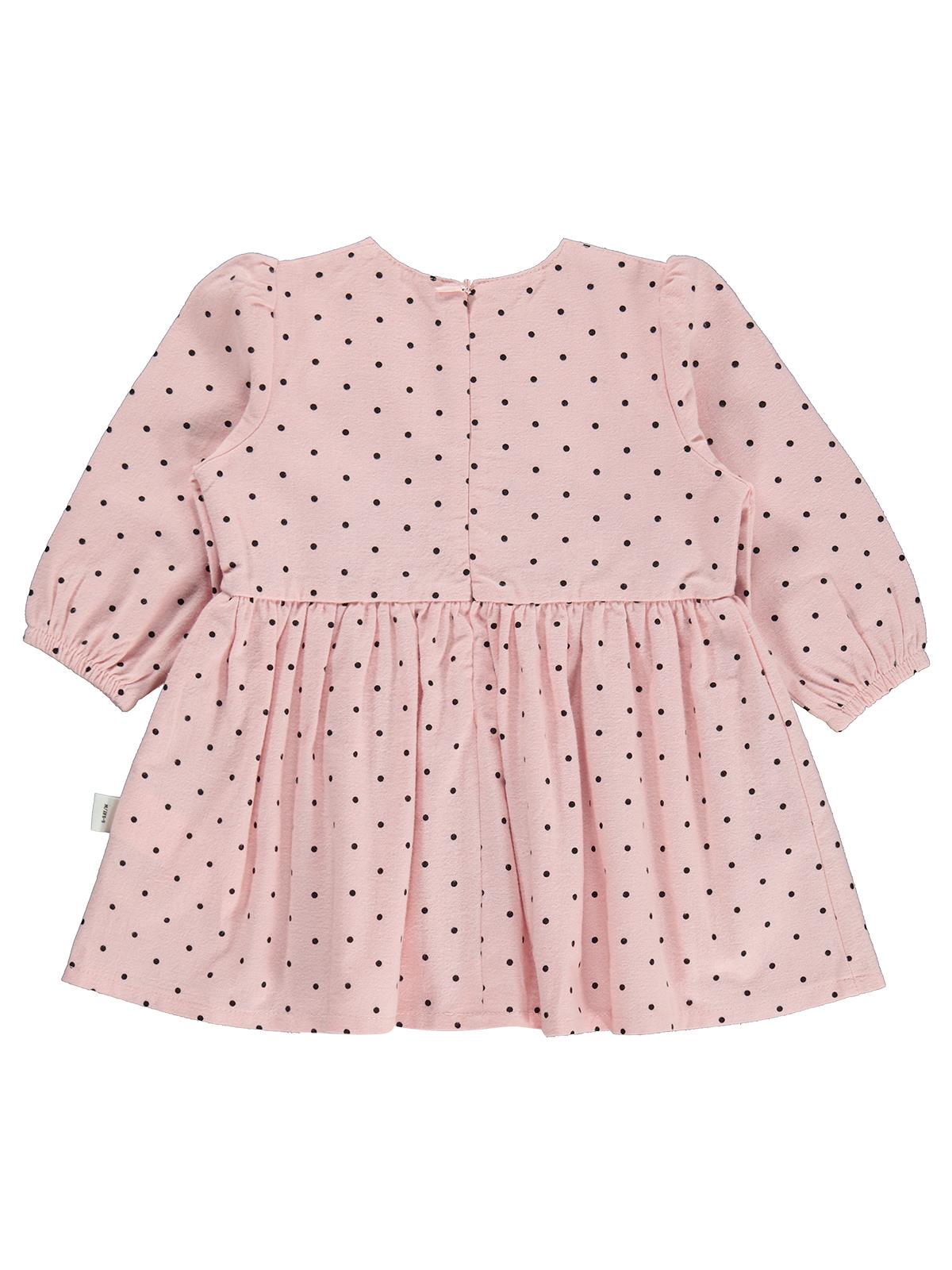 Civil Baby Fiyonk Düğmeli Puan Empirme 6-18 Ay Elbise - Pembe