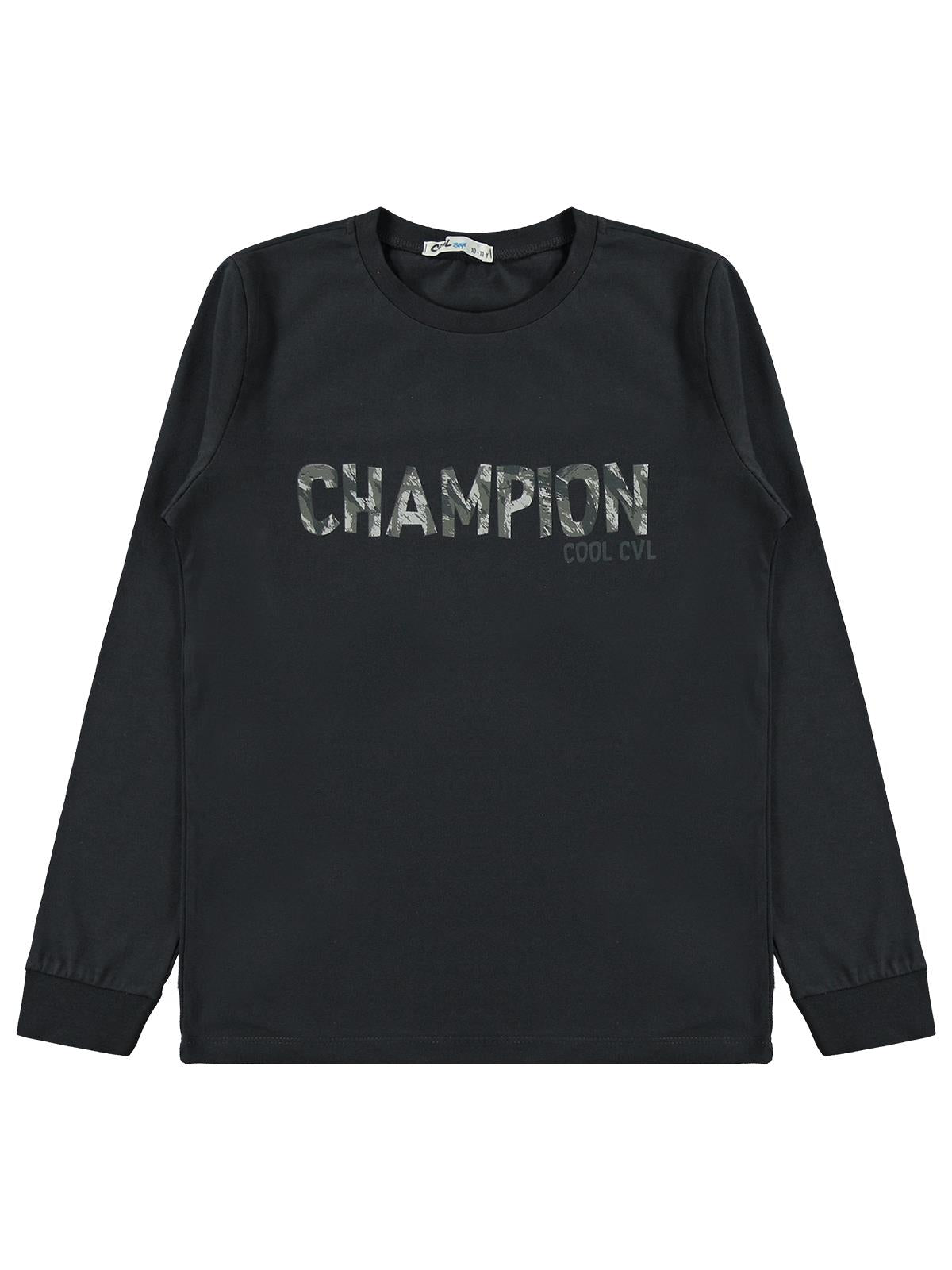 Civil Boys Champion Baskılı 10-13 Yaş Pijama Takımı - Gri