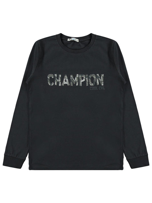 Civil Boys Champion Baskılı 10-13 Yaş Pijama Takımı - Gri
