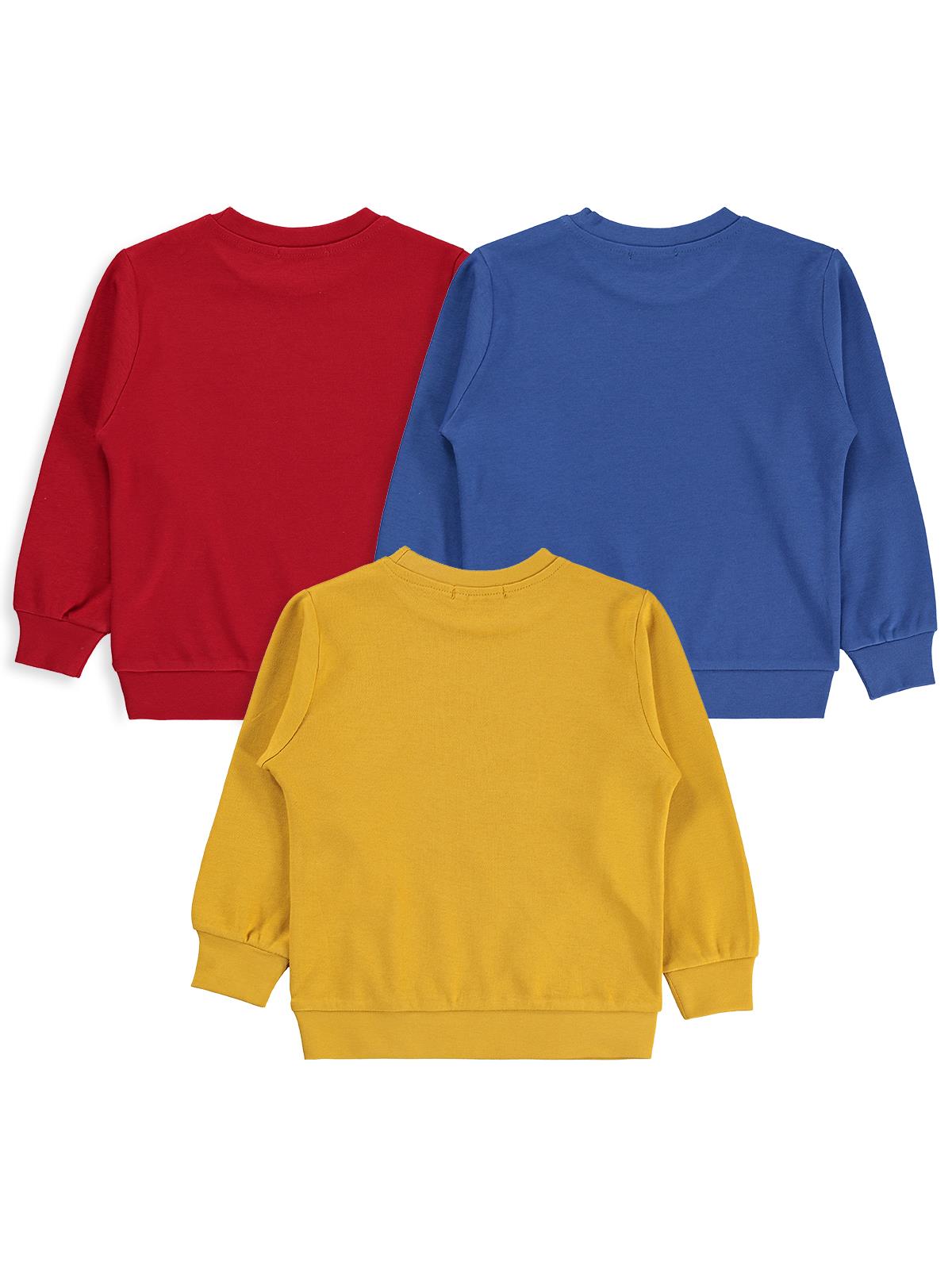 Civil Boys 3'Lü Baskılı Basic 2-5 Yaş Sweatshirt