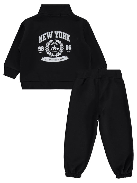 Civil Boys New York Baskılı 2-5 Yaş Eşofman Takımı - Siyah