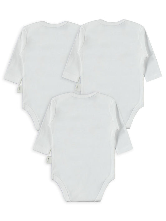 Civil Baby Mom Dad Baskılı 3lü 1-36 Ay Çıtçıtlı Badi - Ekru