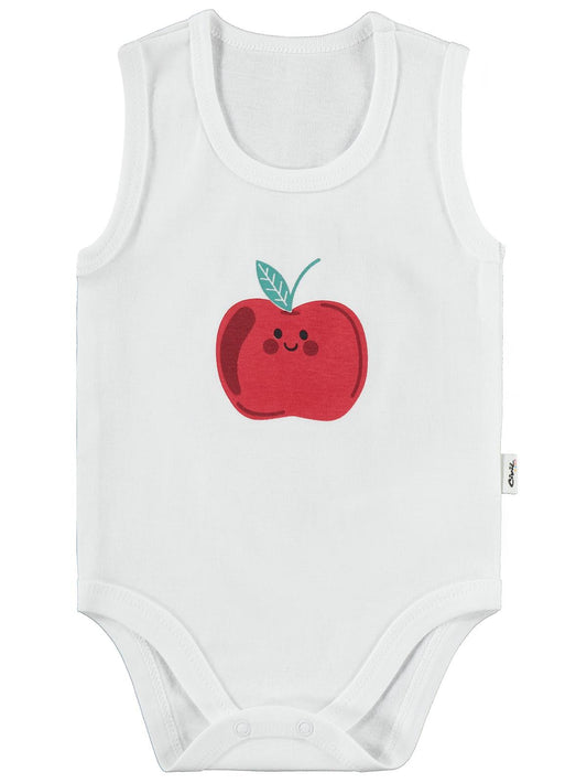 Civil Baby Meyve Baskılı 3lü 1-36 Ay Çıtçıtlı Badi - Ekru