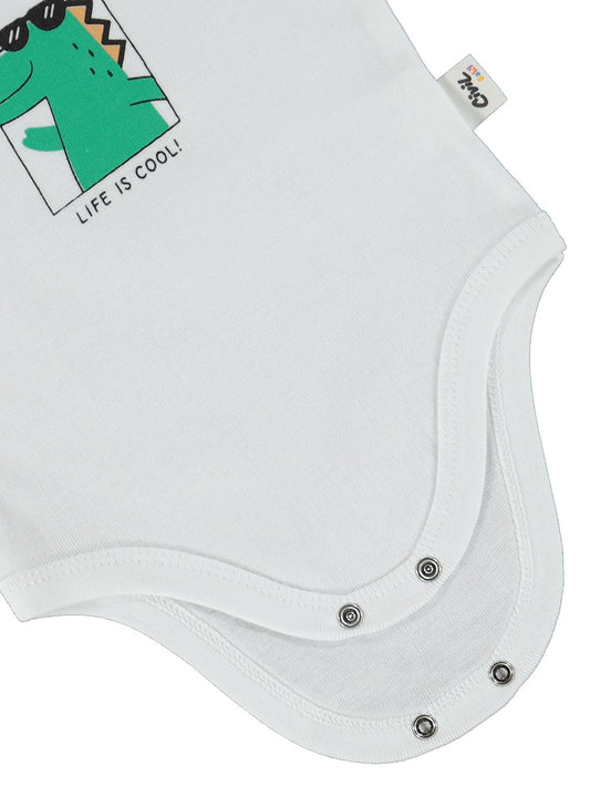 Civil Baby Hayvan Baskılı 3lü 1-36 Ay Çıtçıtlı Badi - Ekru