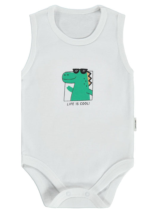 Civil Baby Hayvan Baskılı 3lü 1-36 Ay Çıtçıtlı Badi - Ekru