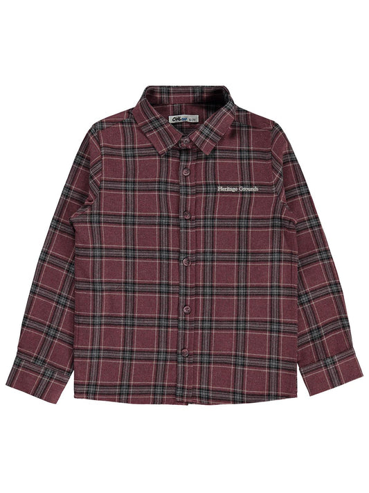 Civil Boys Ekoseli 6-9 Yaş Gömlek - Bordo