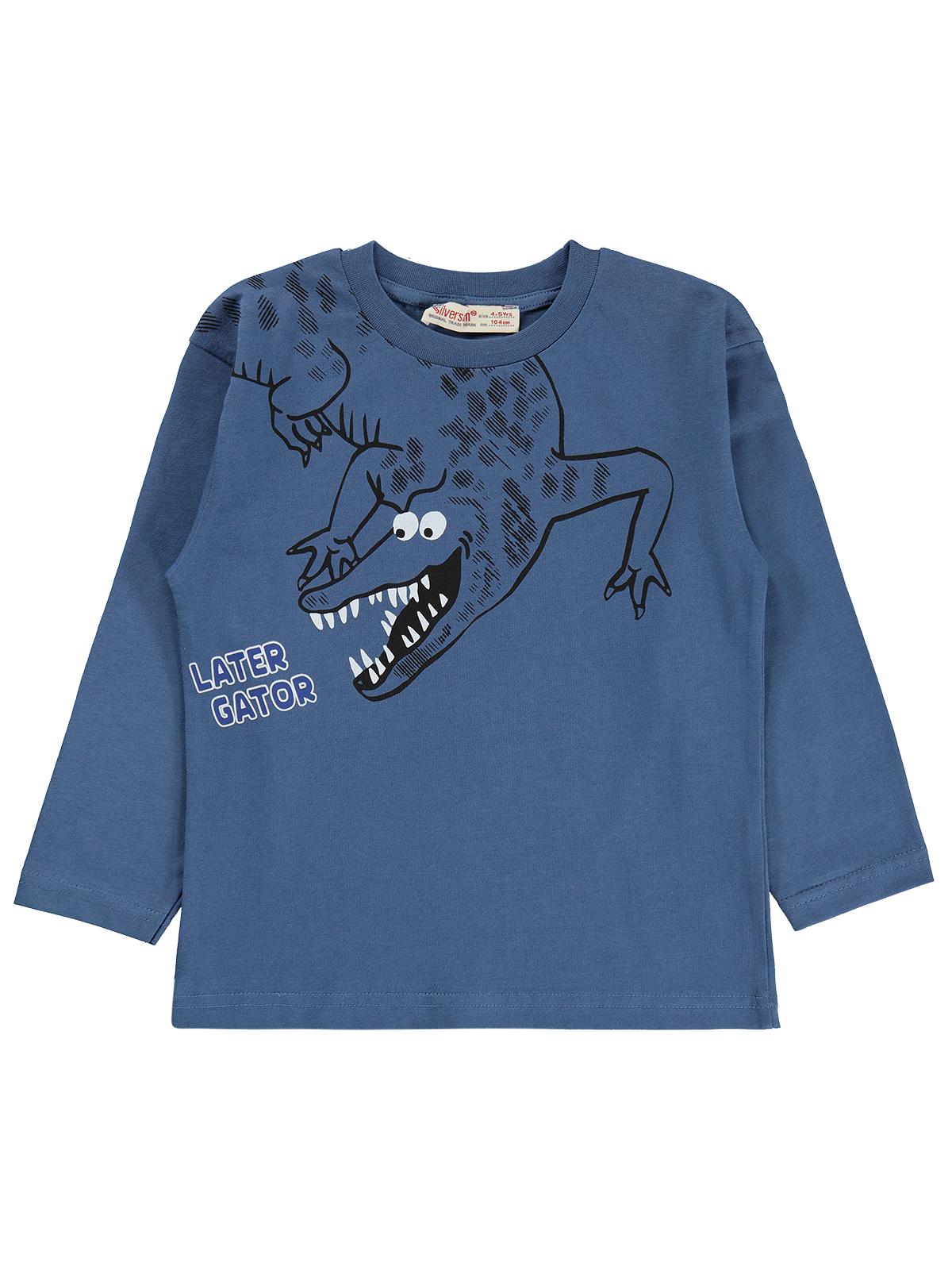 Silversun Timsah Baskılı 2-7 Yaş Sweatshirt - Mavi