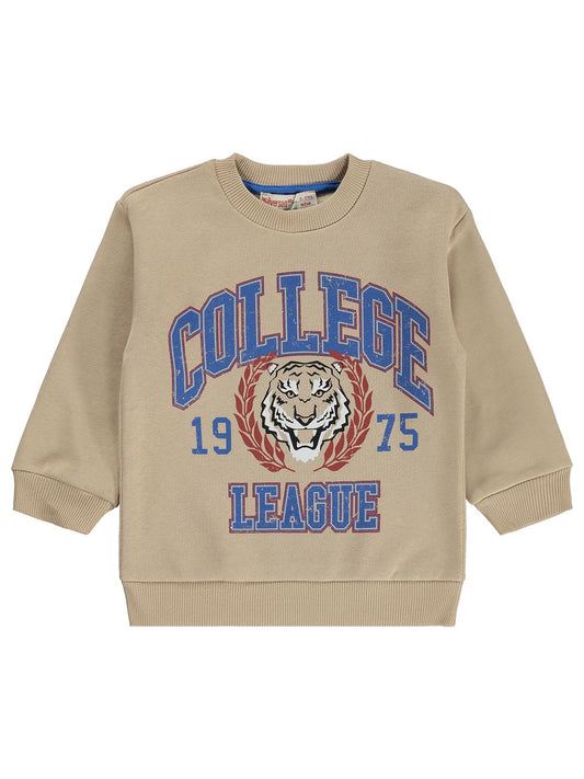 Silversun 1975 Aslan Baskılı 2-7 Yaş Sweatshirt - Bej