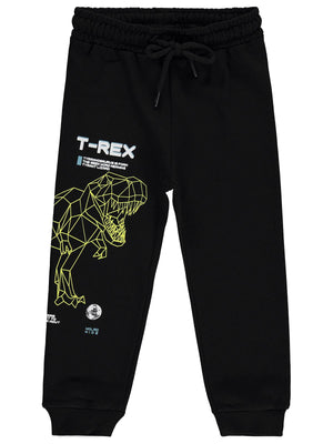 Silversun T-REX Dinozor Baskılı 2-7 Yaş Eşofman Altı - Siyah