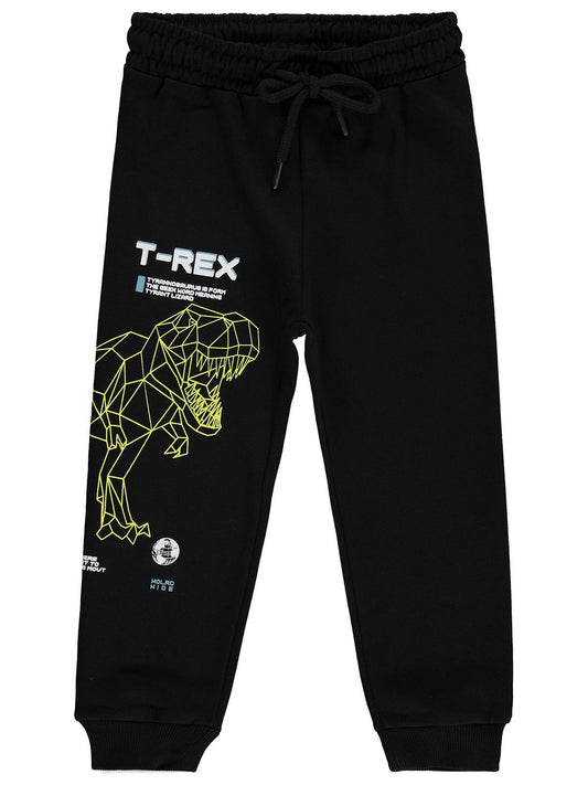 Silversun T-REX Dinozor Baskılı 2-7 Yaş Eşofman Altı - Siyah