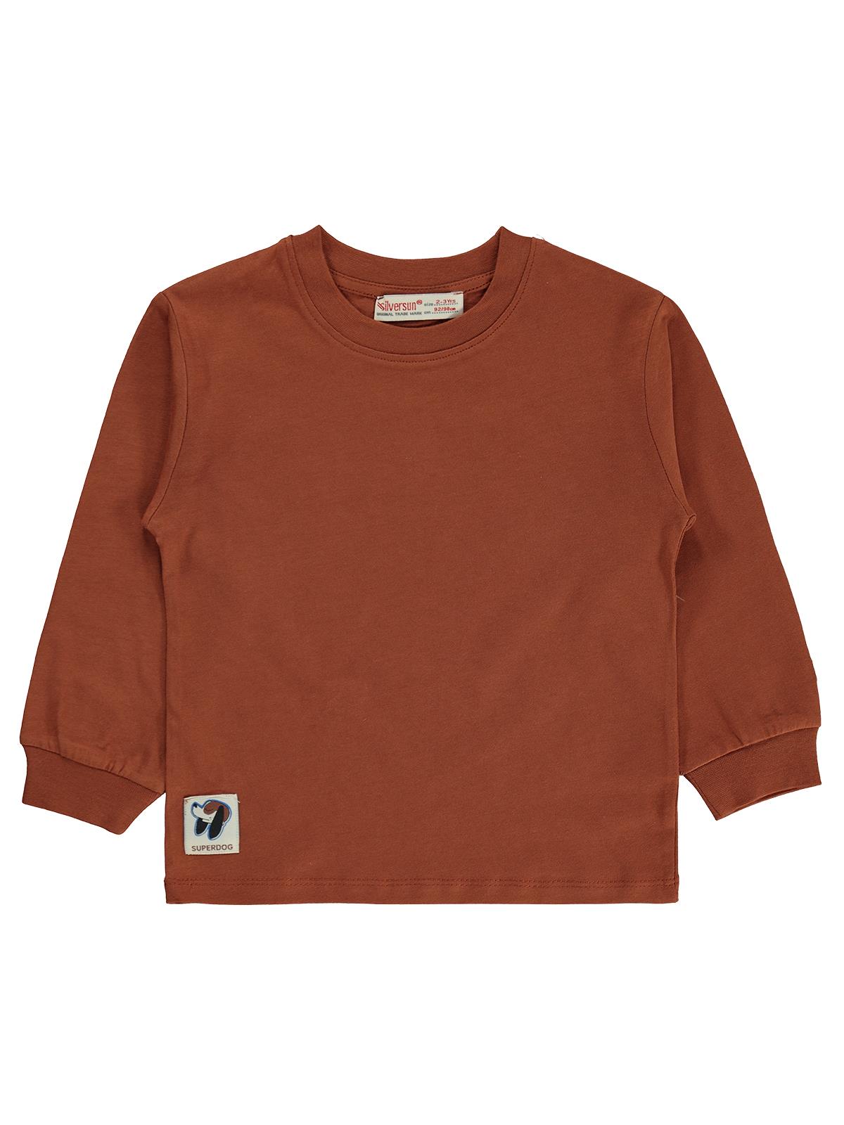 Silversun Basic Etiket Armalı 2-7 Yaş Sweatshirt - Turuncu
