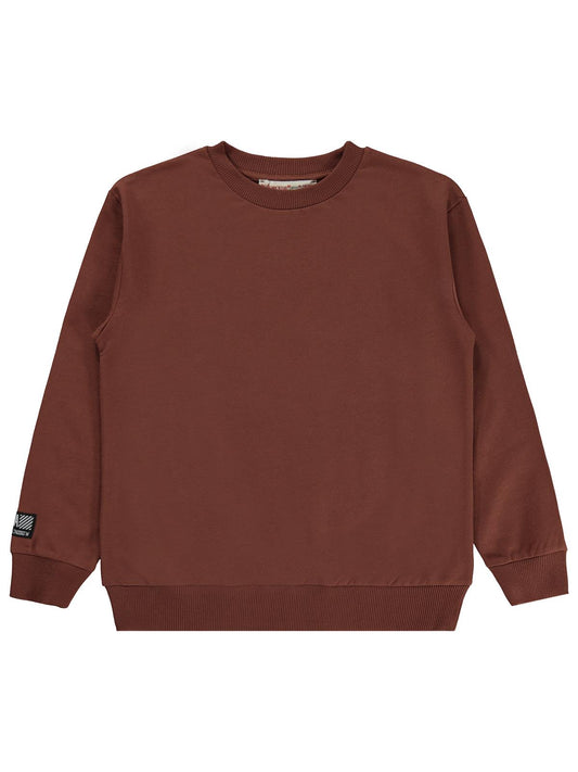 Silversun Basic Etiket Armalı 8-13 Yaş Sweatshirt - Kahverengi