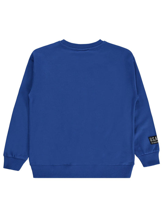 Silversun Basic Etiket Armalı 8-13 Yaş Sweatshirt - Mavi