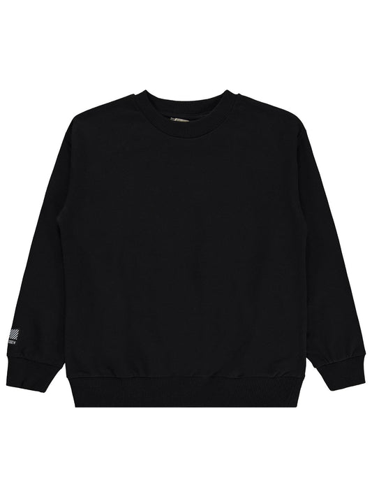 Silversun Basic Etiket Armalı 8-13 Yaş Sweatshirt - Siyah