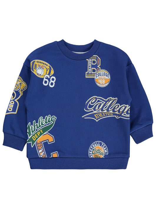 Silversun Athletic 68 Baskılı 2-7 Yaş Sweatshirt - Mavi
