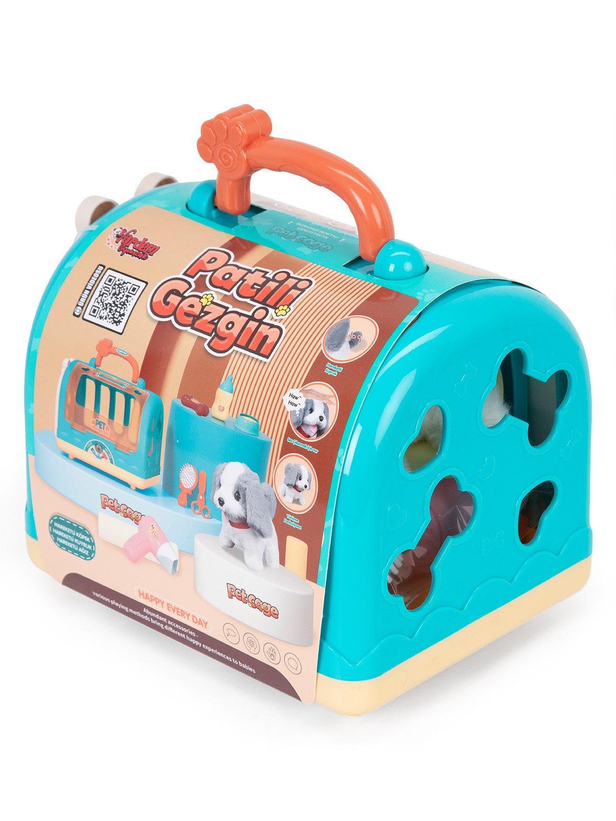 Vardem Tasıma Cantalı Seslı Hareketlı Kopek Set - Mavi