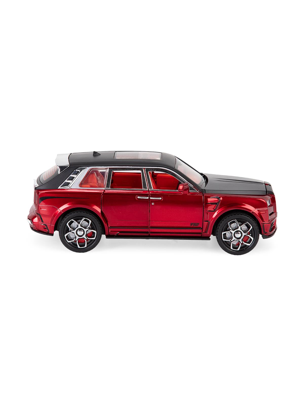 Vardem Kutulu 1:24 Çek Bırak Işıklı ve Sesli RR Model Jeep - Kırmızı