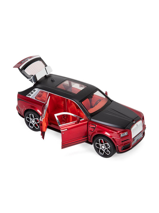 Vardem Kutulu 1:24 Çek Bırak Işıklı ve Sesli RR Model Jeep - Kırmızı