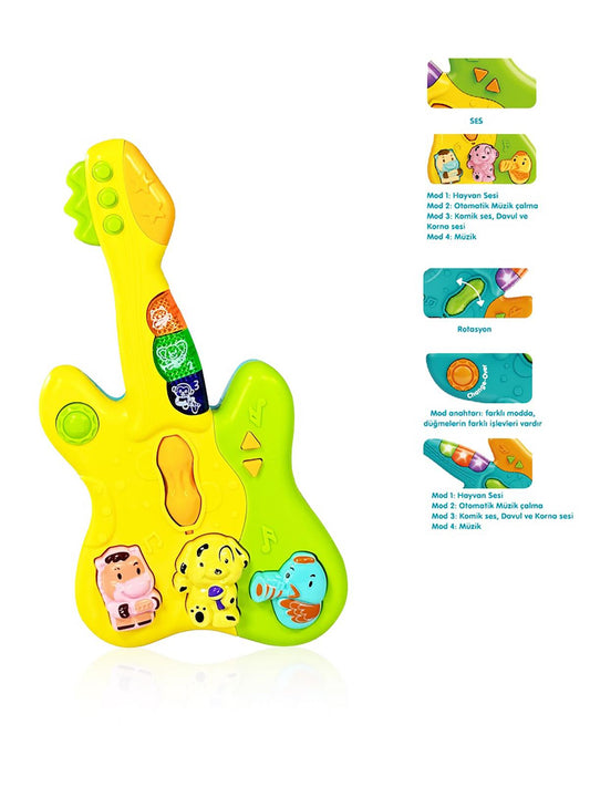 Vardem Işıklı ve Müzikli Kutulu Gitar Bebek Piyanosu - Sarı