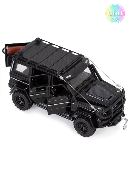 Vardem Kutulu 1:32 Çek Bırak Işıklı ve Sesli Off Road Metal Jeep - Siyah