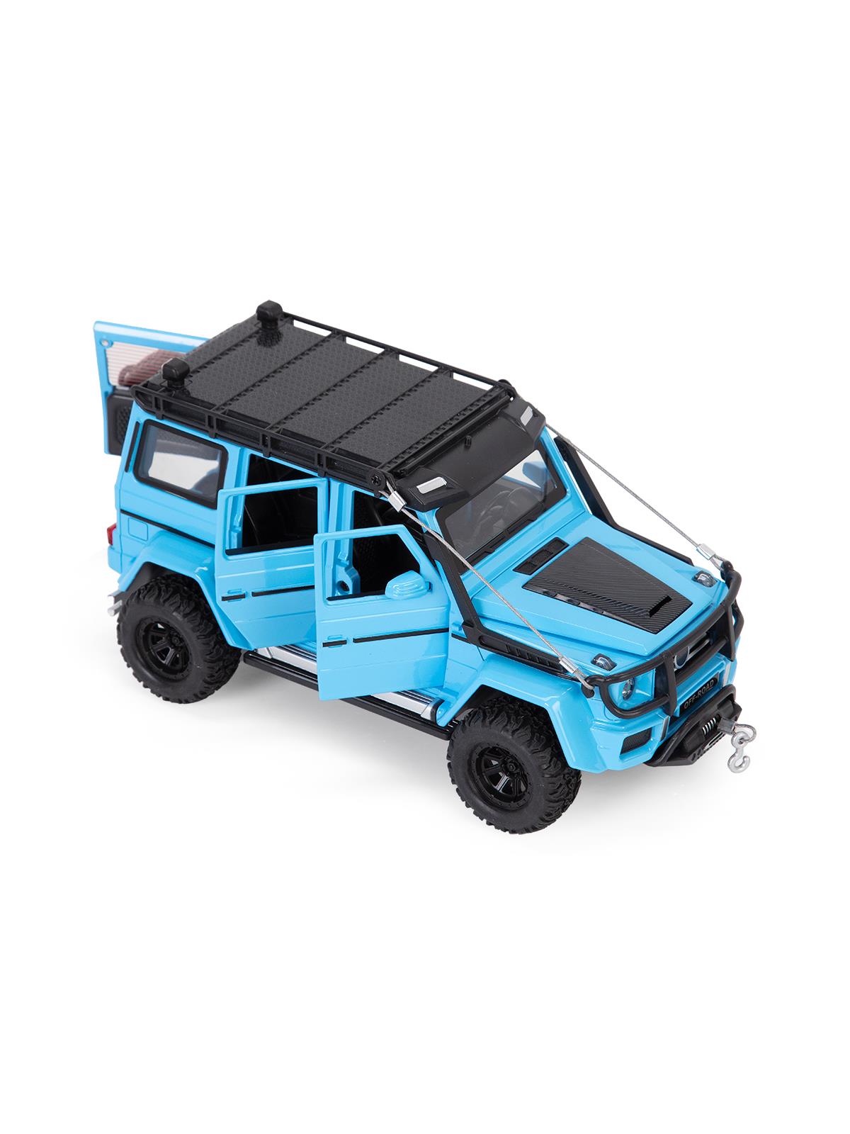 Vardem Kutulu 1:24 Çek Bırak Işıklı ve Sesli Off Road Metal Jeep - Mavi