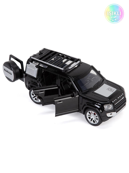 Vardem Kutulu 1:24 Çek Bırak Işıklı ve Sesli Off Road Def Jeep - Siyah