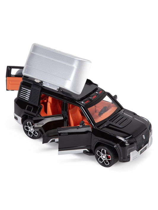 Vardem Kutulu Çek Bırak 1:24 Işıklı Ve Sesli Kapıları Açılan Lr Jeep - Siyah