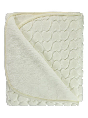 Civil Baby Kalp Empirme Baskılı 100x120 cm Battaniye - Bej