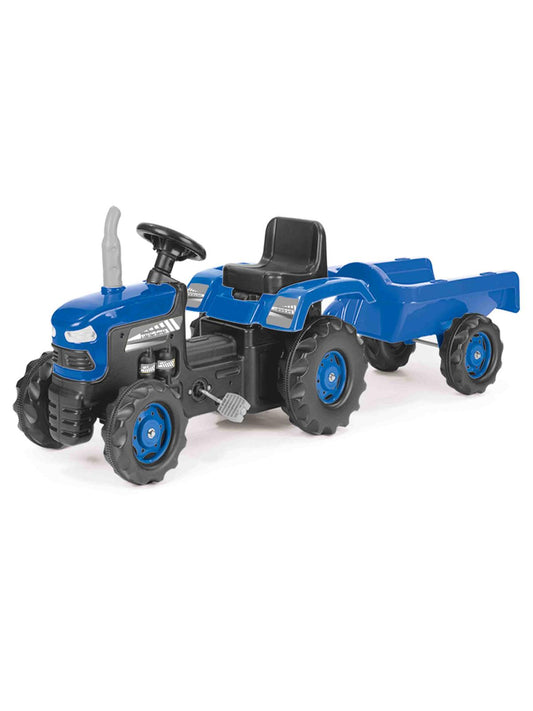 Dolu Oyuncak Romorklu Traktor Pedallı - Mavi