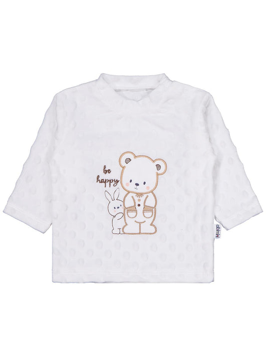 Albimini Tavşanlı Ayı Patikli 2Li Pijama Takım 1-6 Ay Pijama Takımı - Ekru