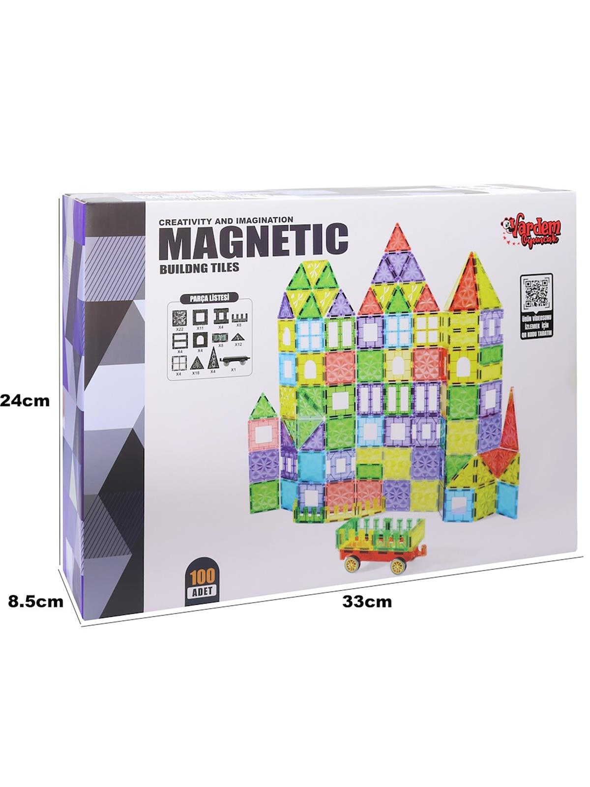 Vardem 100 Parça 7,5 Cm Manyetik Yapı Blokları