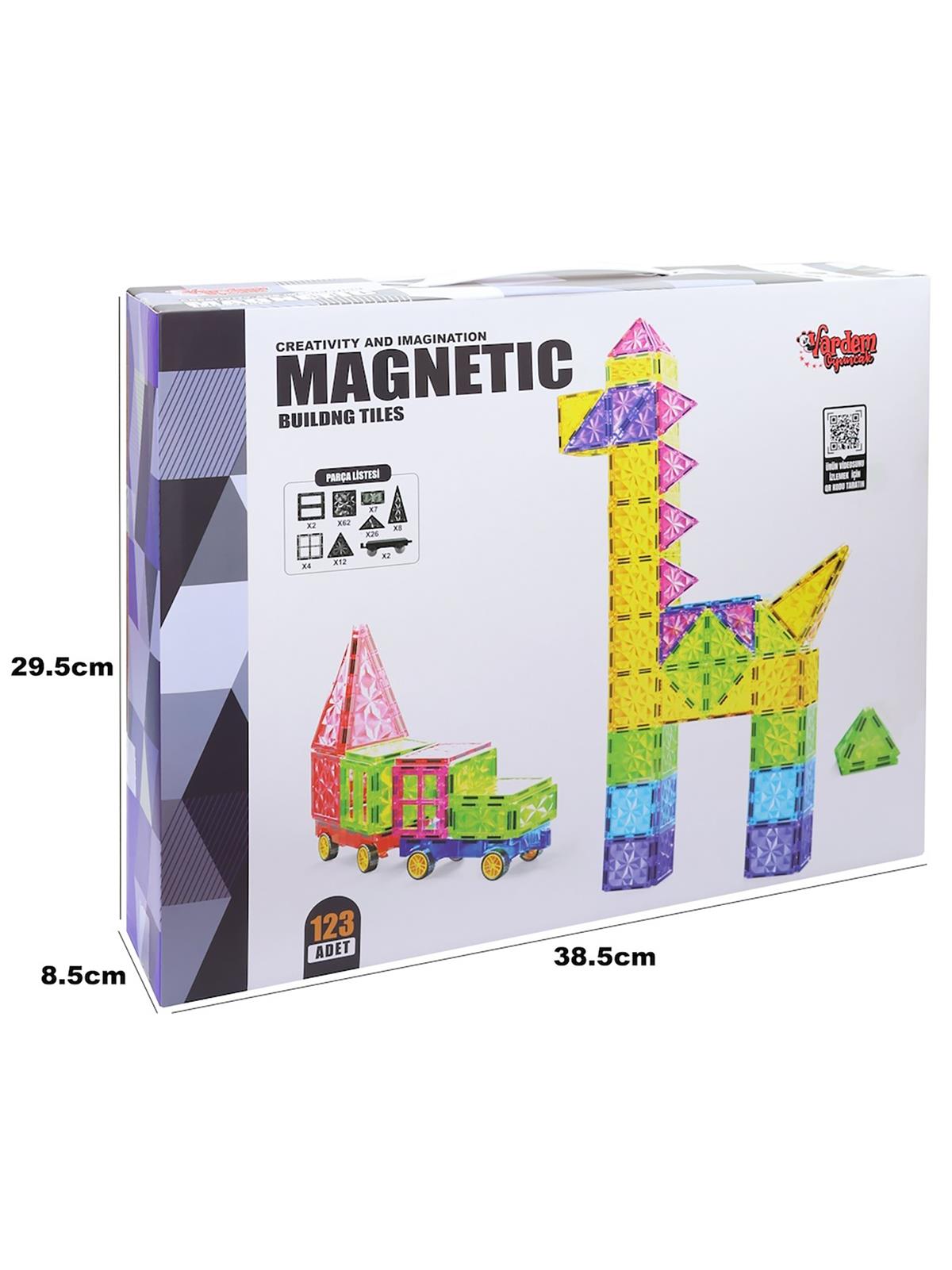 Vardem 123 Parça 7,5 Cm Manyetik Yapı Blokları