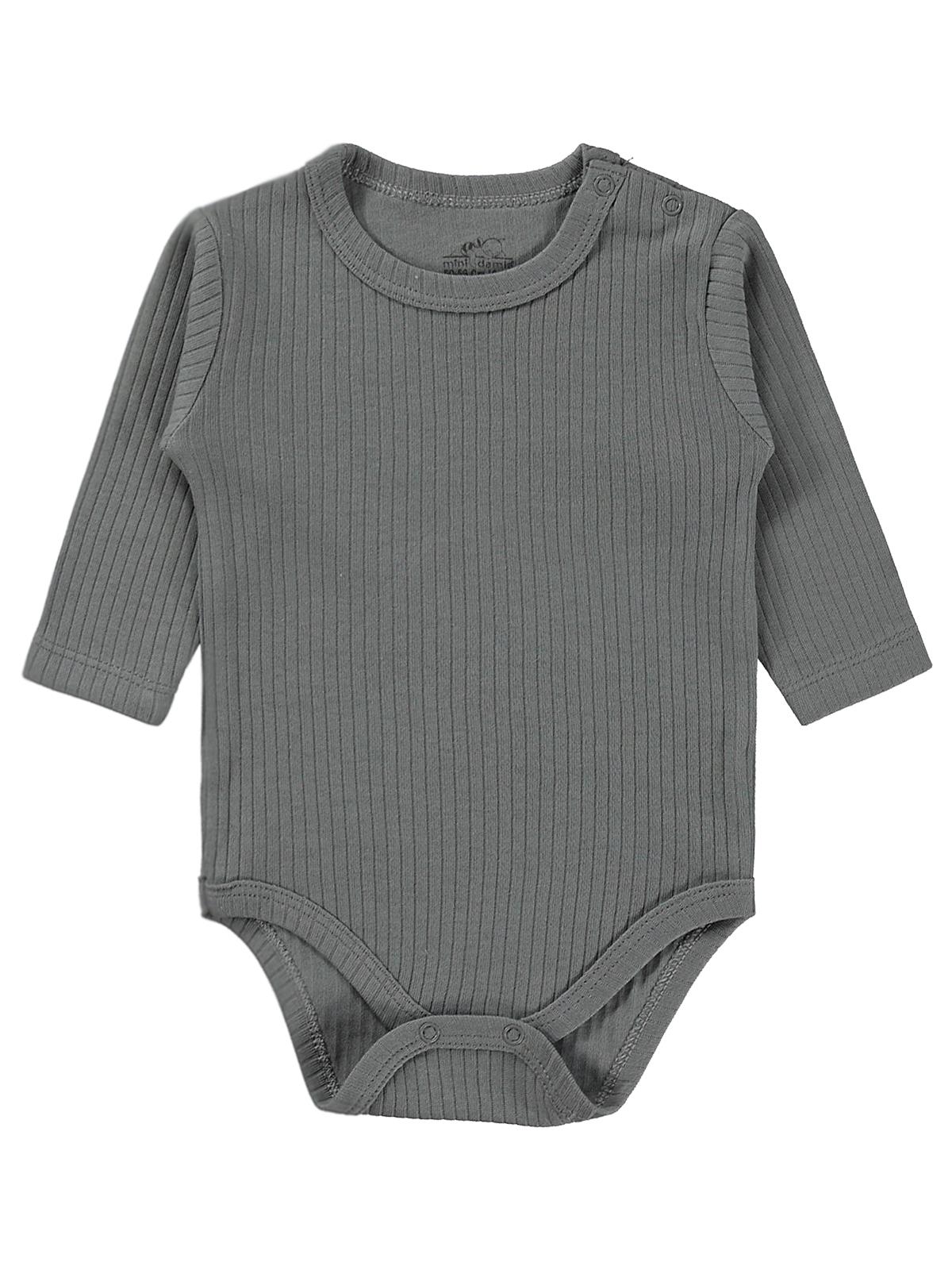 Minidamla Uzun Kol Basic 3'lü set 1-18 Ay Çıtçıtlı Badi - Sarı
