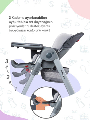 Babycare Flex Lüks Mama Sandalyesi - Kahverengi
