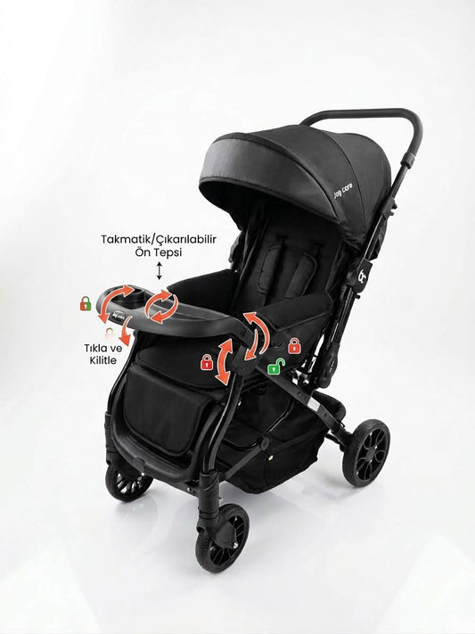 Babycare Capron Çift Yönlü Bebek Arabası - Siyah