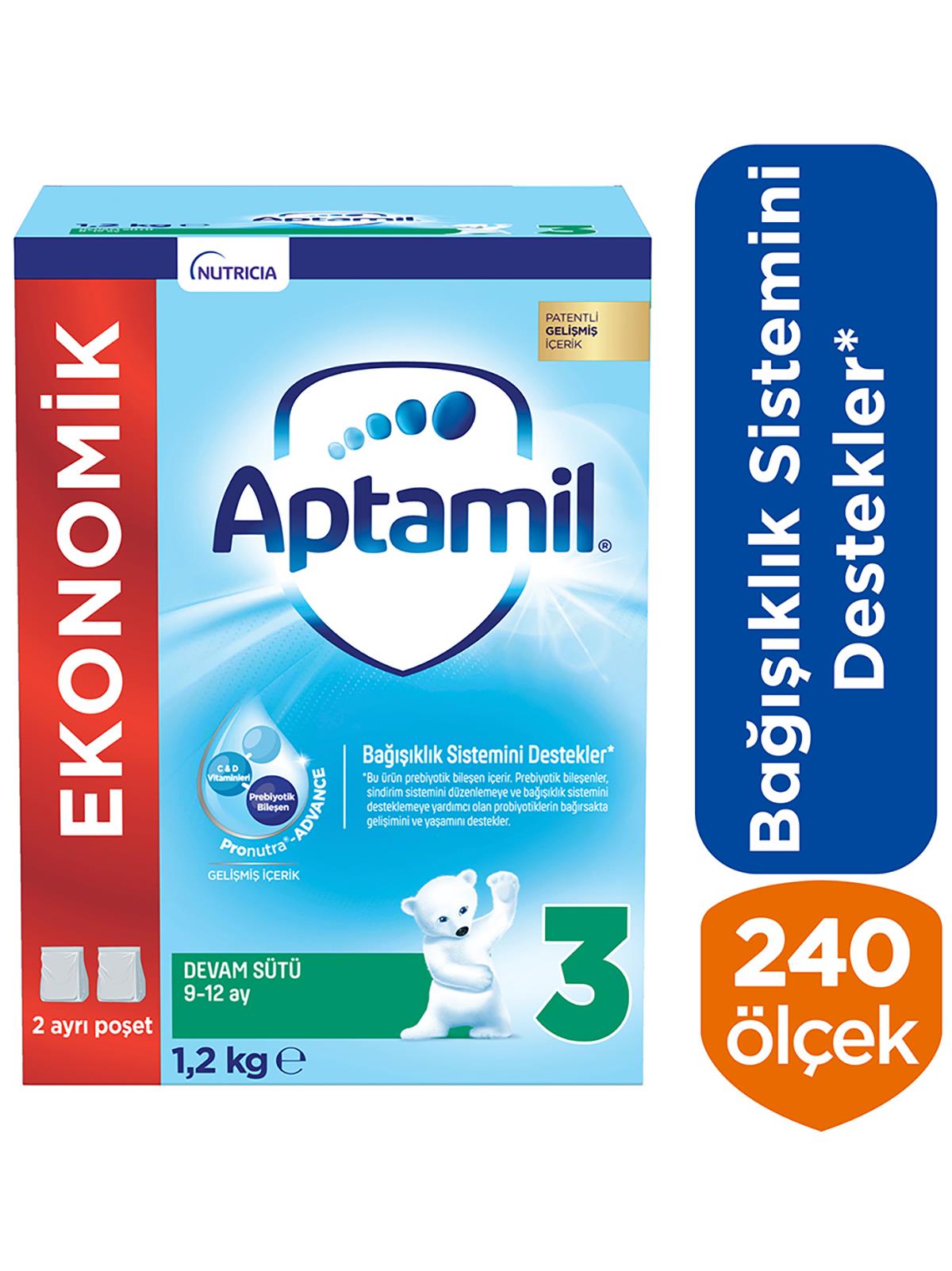 Aptamil 3 Devam Sütü 1200 g 9-12 Ay
