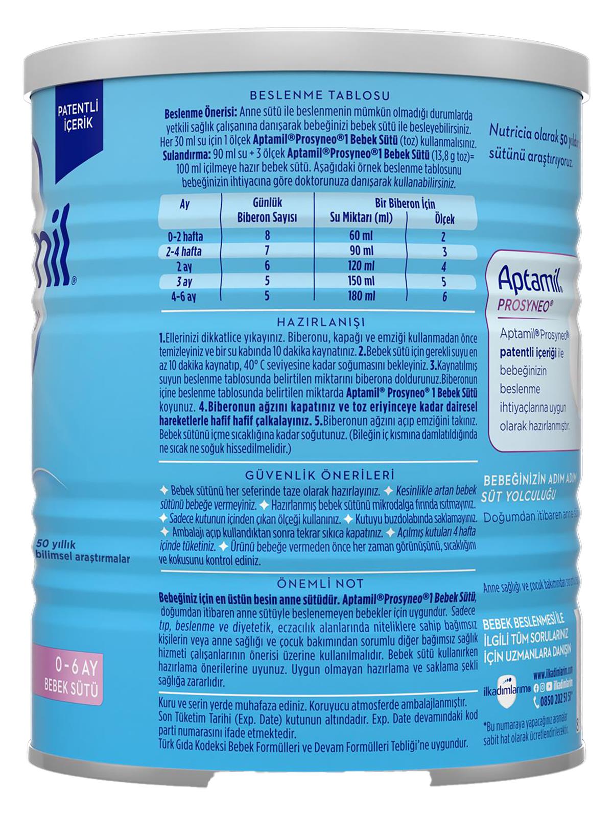 Aptamil Prosyneo 1  800 G Bebek Sütü